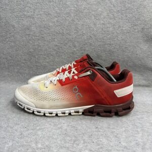 On Running Shoes Womens Size 9.5 CloudTec Red & White Low Top Athletic Sneakers